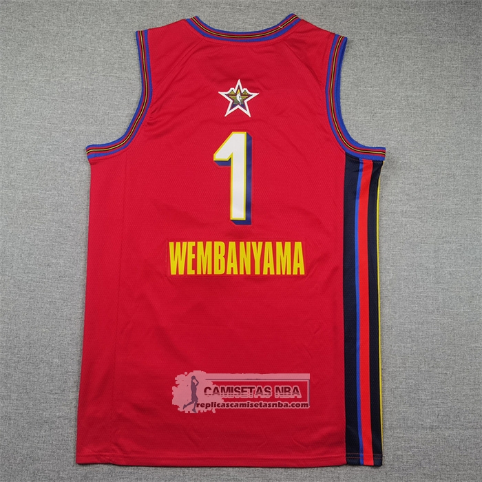 Camiseta All Star 2025 San Antonio Spurs Victor Wembanyama NO 1 Rojo